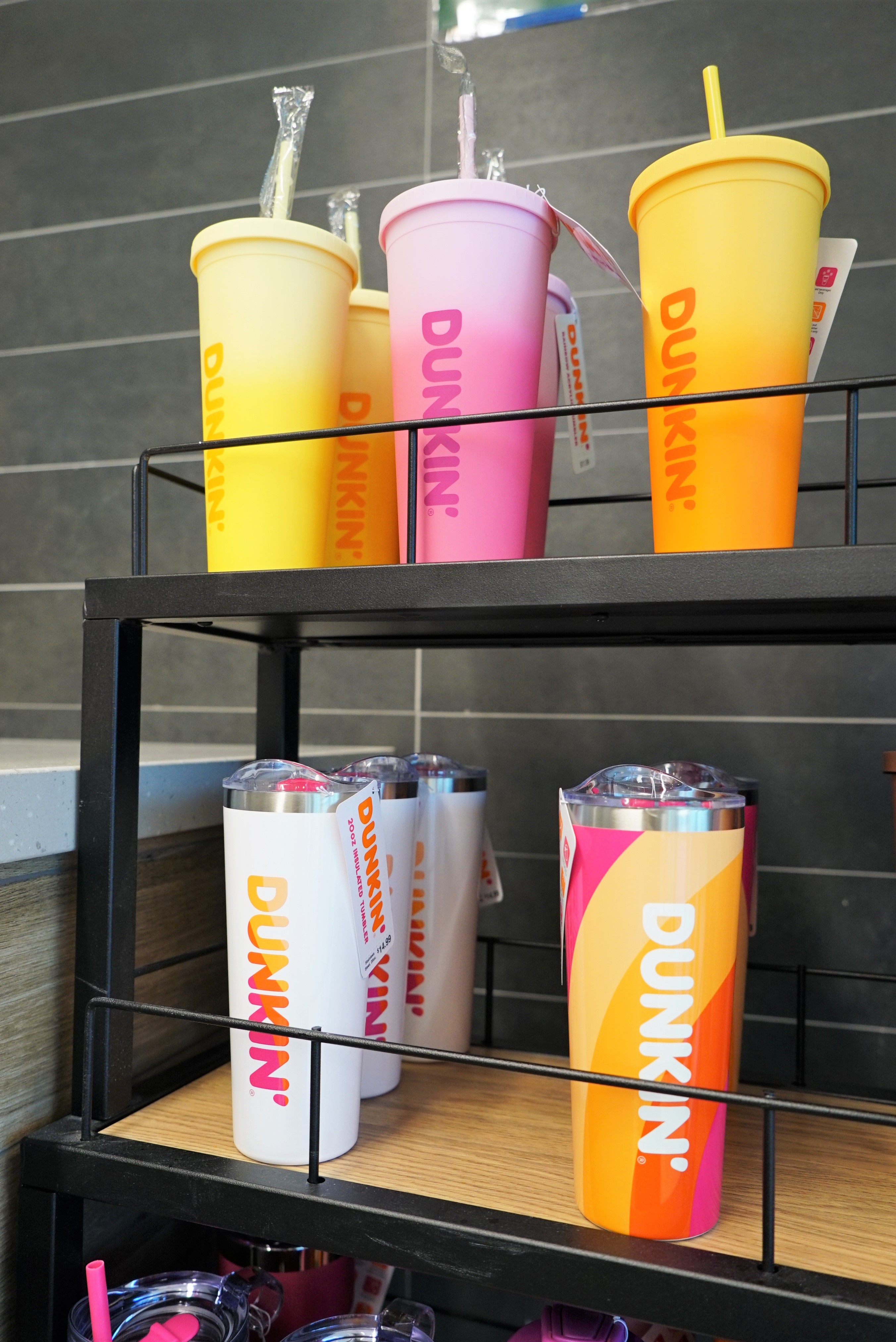 Cups at Dunkin in Terminal A