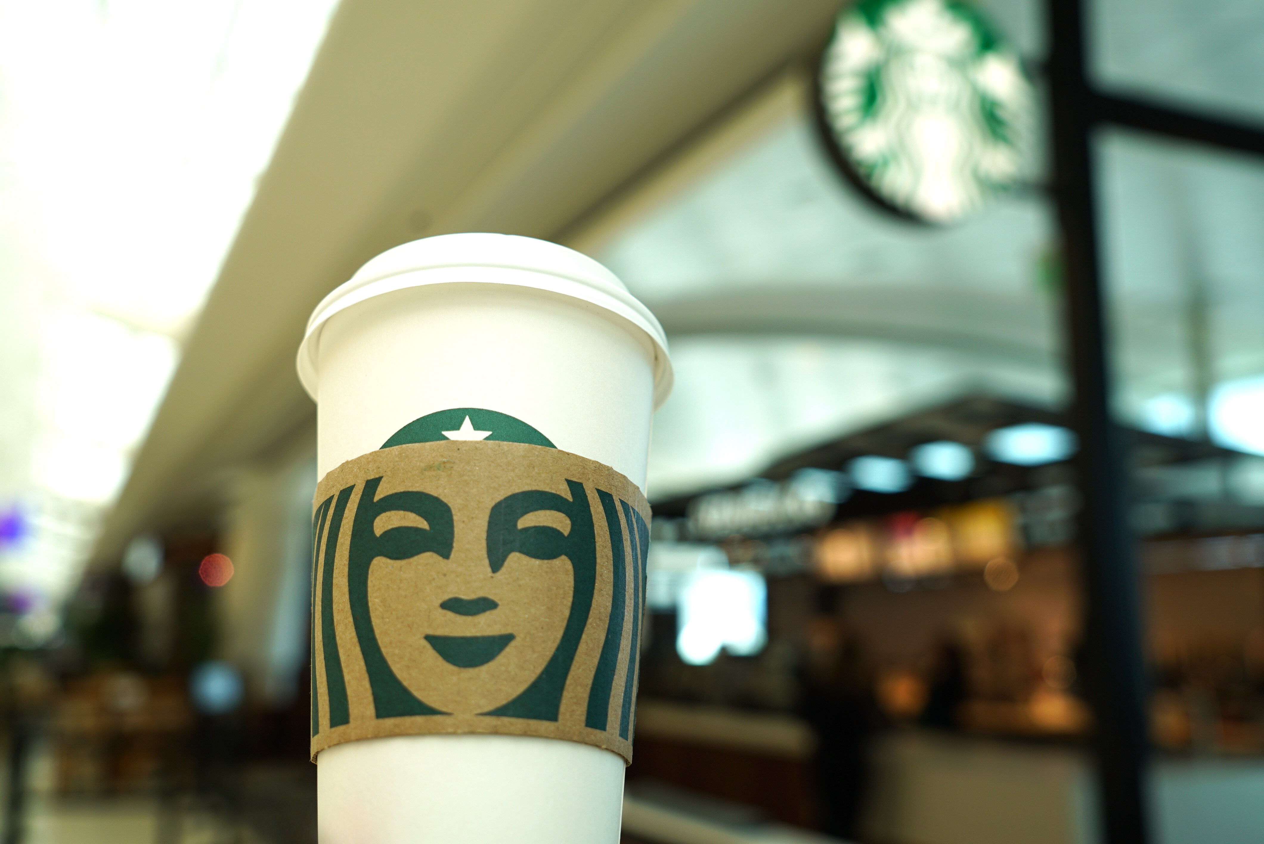 Starbucks cup in Terminal B