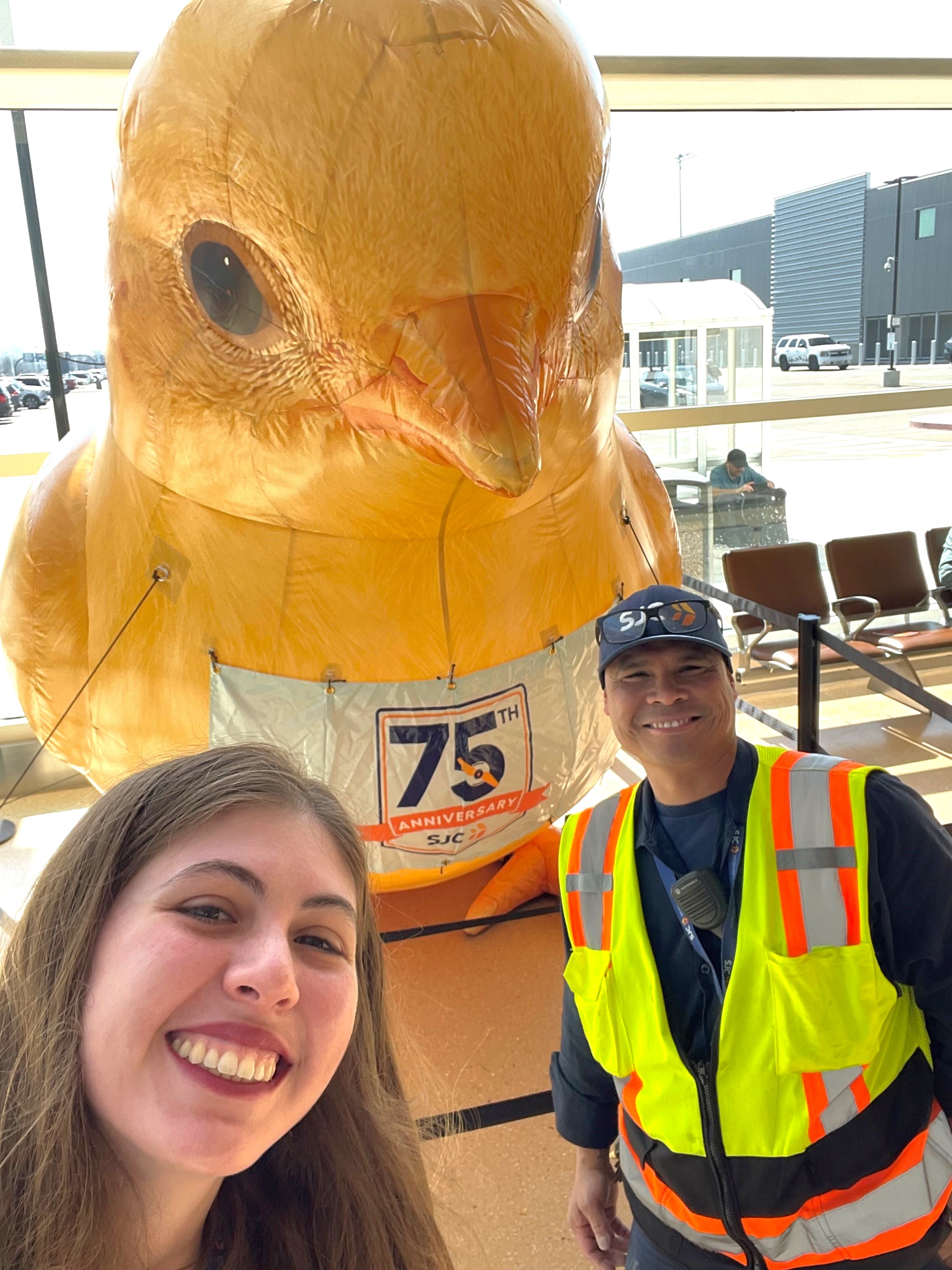 Baby chick selfie with Kayla and Ron