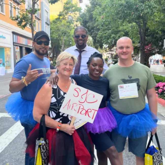 SJC employees participate in Walk a Mile in Their Shoes.